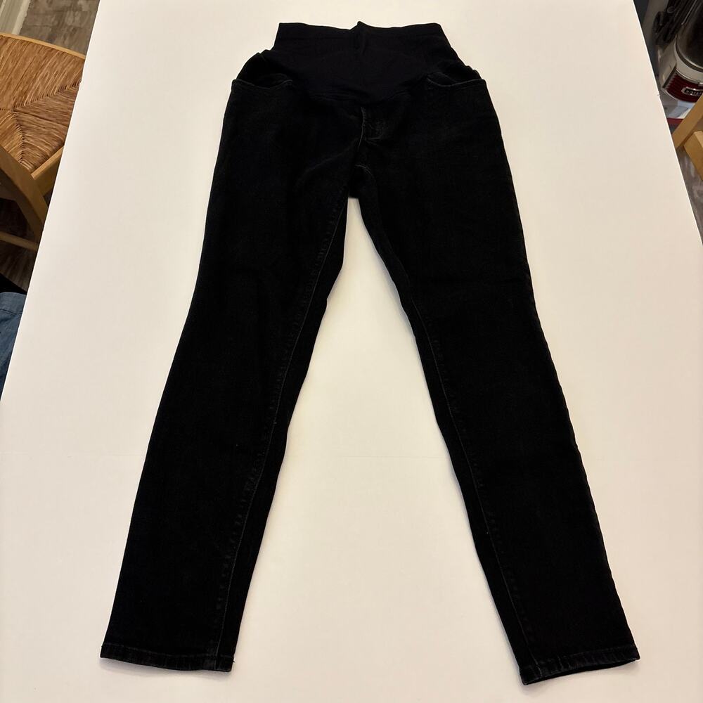 Old Navy Maternity WOW Skinny Jeans Womens 8 Black Full Panel Stretch